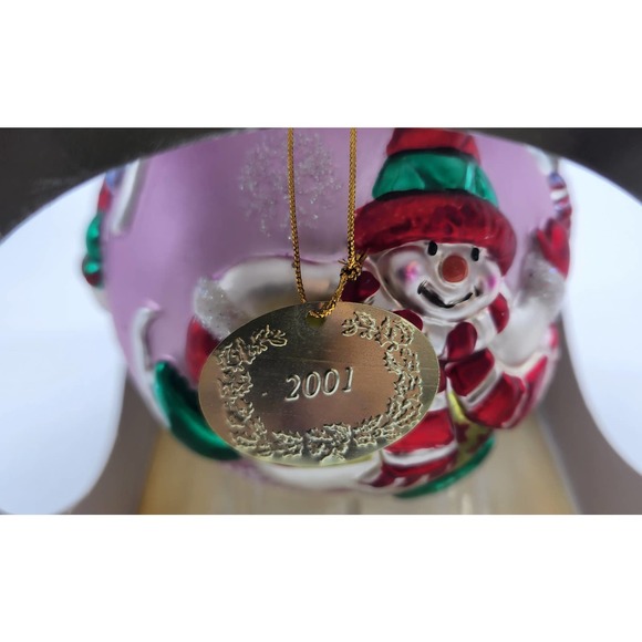 Holiday Time 2001 European Style‎ Glass Ornament Snowmen - Picture 2 of 5